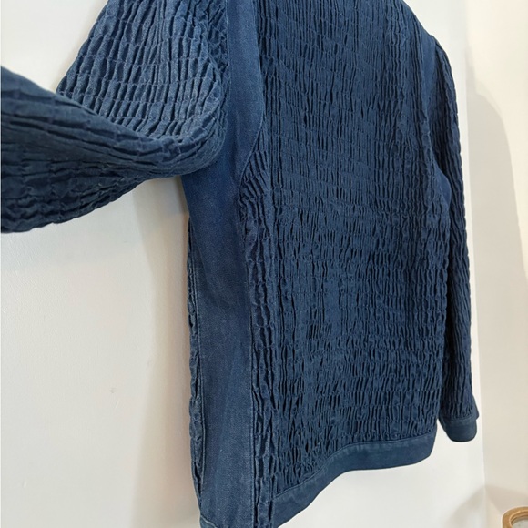 VTG Gene Ewing BIS M Wrinkled Rich Denim Jacket Blue California Sunwash Button - Picture 14 of 16